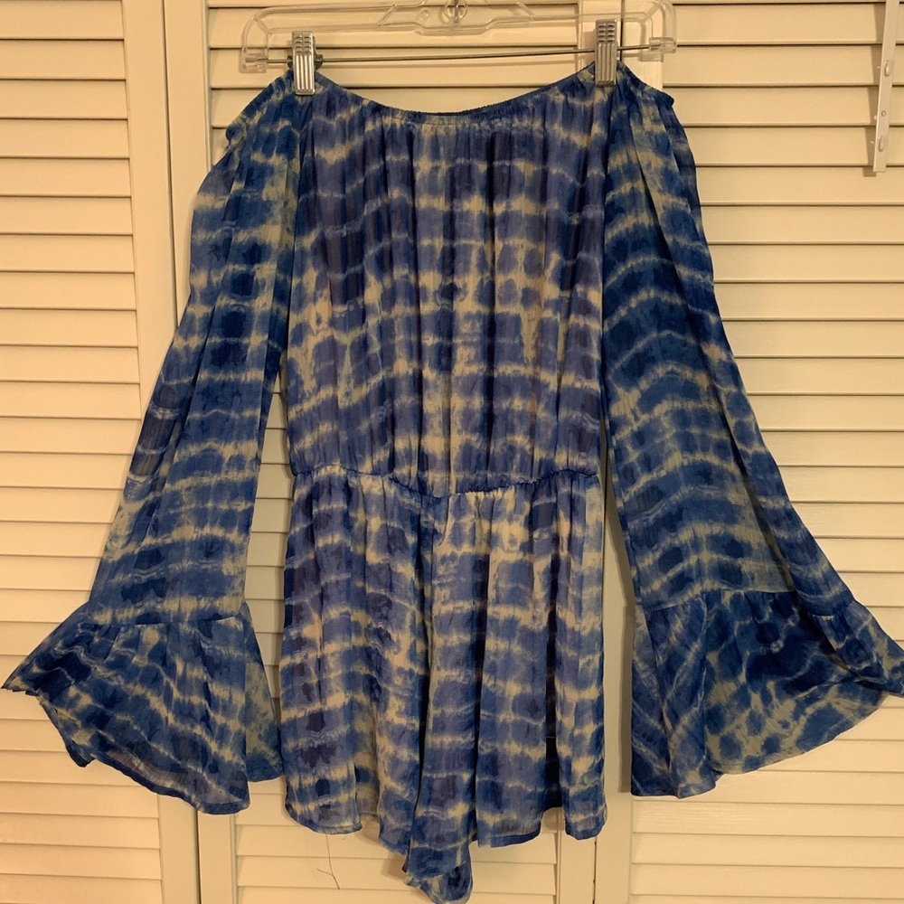 Honey Punch Blue Tye Dye Romper